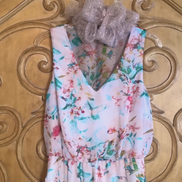 Bisou Bisou Chiffon Floral Dress Light Pink - Picture 3 of 12